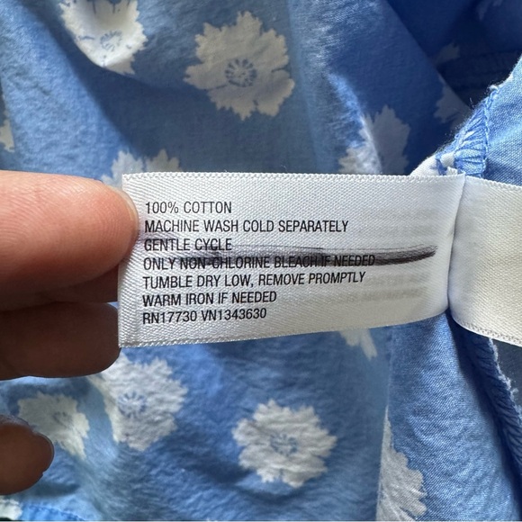 Universal Thread Cinched Waist Blue Floral Sun Dress Size Medium - Picture 14 of 14